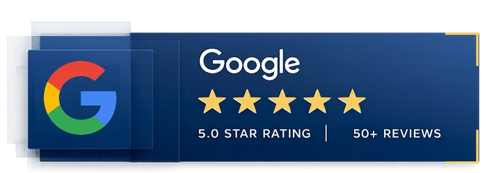 Google 5.0 star rating — 50+ reviews